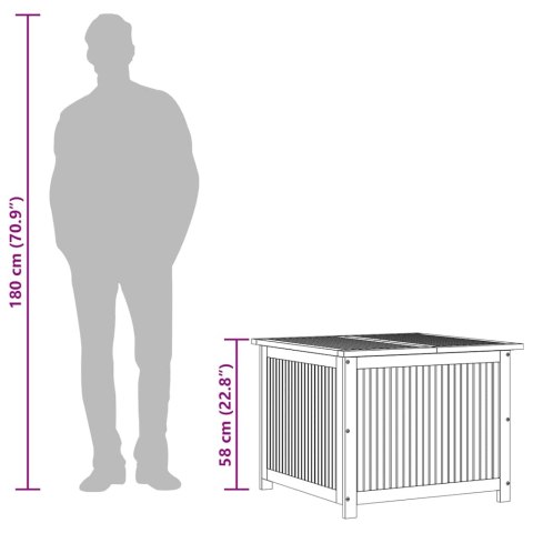SKRZYNIA OGRODOWA 75X75X58CM DREWNO AKACJOWE