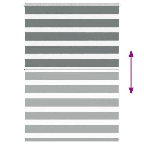 ROLETA ZEBRA CIEMNOSZARA SZEROKOŚĆ TKANINY 110,9CM POLIESTER