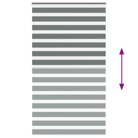 ROLETA ZEBRA CIEMNOSZARA SZEROKOŚĆ TKANINY 125,9CM POLIESTER