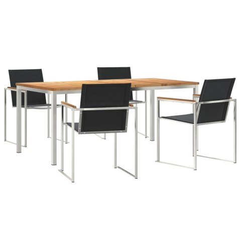 5 CZĘŚCIOWY ZESTAW DO JADALNI OGRODOWEJ Z LITEGO DREWNA TEKOWEGO