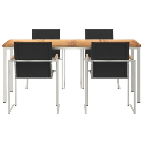 5 CZĘŚCIOWY ZESTAW DO JADALNI OGRODOWEJ Z LITEGO DREWNA TEKOWEGO