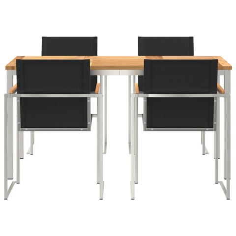 5-CZĘŚCIOWY ZESTAW JADALNIANY Z LITEGO DREWNA TEAKOWEGO