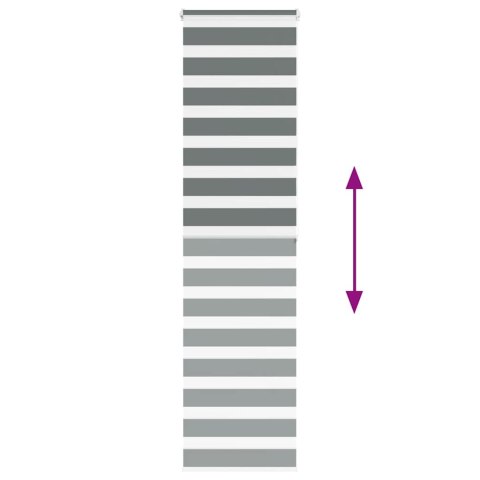 ROLETA ZEBRA CIEMNOSZARA SZEROKOŚĆ TKANINY 65,9CM POLIESTER