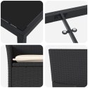 ZESTAW OGRODOWY 3-CZĘŚCIOWY Z PODUSZKAMI CZARNY POLIRATTAN