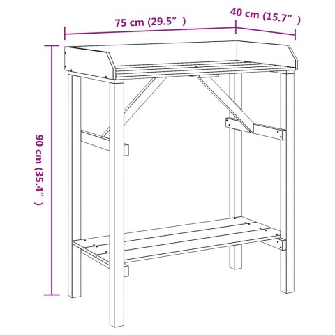 STÓŁ DO PIELĘGNACJI ROŚLIN AKACJA 75X40X90CM LITE DREWNO SOSNA