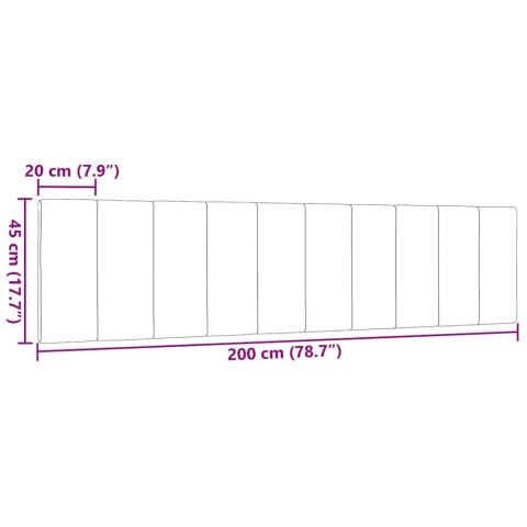 PODUSZKA NA WEZGŁOWIE JASNOSZARA 200CM TKANINA