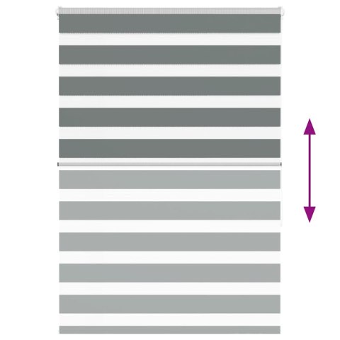 ROLETA ZEBRA CIEMNOSZARA SZEROKOŚĆ TKANINY 125,9CM POLIESTER