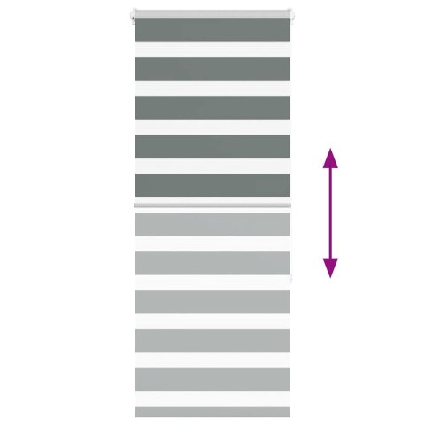 ROLETA ZEBRA CIEMNOSZARA SZEROKOŚĆ TKANINY 60,9CM POLIESTER