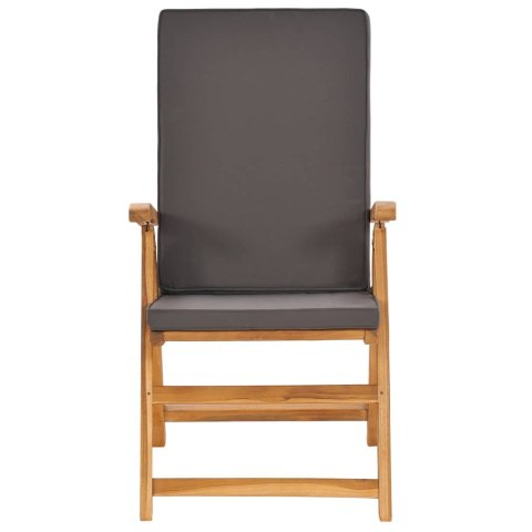 7-CZ. ZESTAW MEBLI OGRODOWYCH SZARE PODUSZKI DREWNO TEKOWE