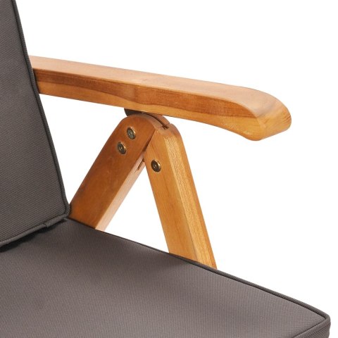 7-CZ. ZESTAW MEBLI OGRODOWYCH SZARE PODUSZKI DREWNO TEKOWE