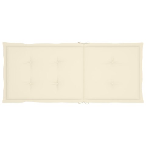 KRZESŁA OGRODOWE Z KREMOWYMI PODUSZKAMI 2 SZT. DREWNO TEKOWE