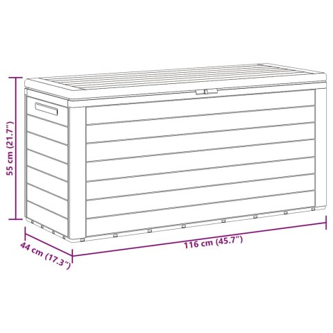 SKRZYNIA OGRODOWA ANTRACYTOWA 116X 44X 55CM