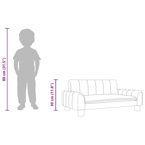 SOFA DLA DZIECI BRĄZOWA 70X45X30CM OBITA TKANINĄ