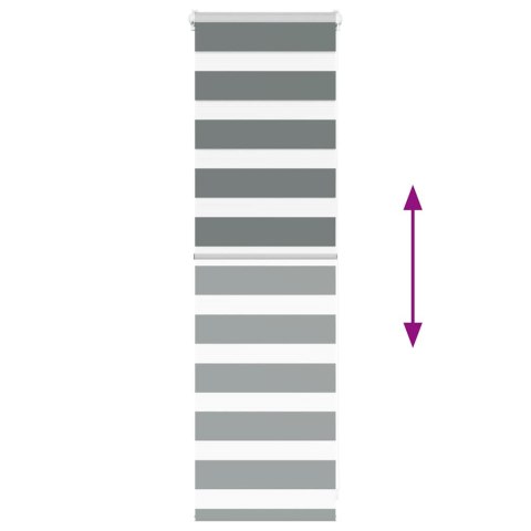 ROLETA ZEBRA CIEMNOSZARA SZEROKOŚĆ TKANINY 45,9CM POLIESTER