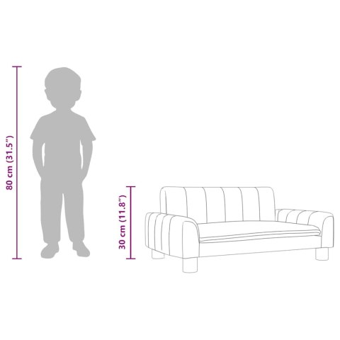 SOFA DLA DZIECI KREMOWA 70X45X30CM OBITA TKANINĄ