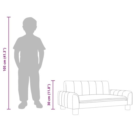 SOFA DLA DZIECI KREMOWA 70X45X30CM OBITA TKANINĄ