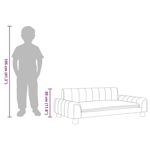 SOFA DLA DZIECI KREMOWA 90X53X30CM SZTUCZNA SKÓRA