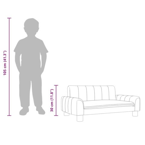 SOFA DLA DZIECI SZARA 70X45X30CM SZTUCZNA SKÓRA