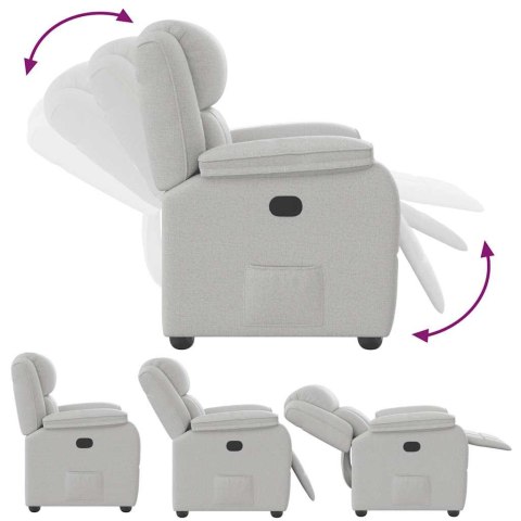 FOTEL ROZKŁADANY SZARY OBITY TKANINĄ