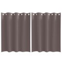 ZASŁONY Z ZASŁONAMI 2 PCS CIEMNOBRĄZOWY 140X 140CM POLIESTER