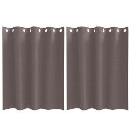 ZASŁONY Z ZASŁONAMI 2 PCS CIEMNOBRĄZOWY 140X 140CM POLIESTER