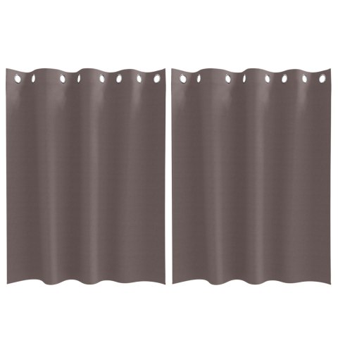 ZASŁONY Z ZASŁONAMI 2 PCS CIEMNOBRĄZOWY 140X 140CM POLIESTER