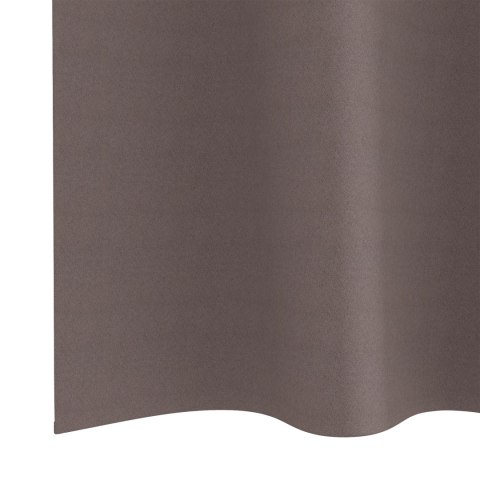 ZASŁONY Z ZASŁONAMI 2 PCS CIEMNOBRĄZOWY 140X 140CM POLIESTER