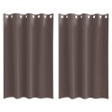 ZASŁONY Z ZASŁONAMI 2 PCS CIEMNOBRĄZOWY 175X 140CM POLIESTER