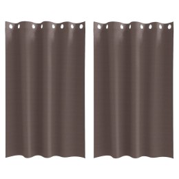 ZASŁONY Z ZASŁONAMI 2 PCS CIEMNOBRĄZOWY 175X 140CM POLIESTER