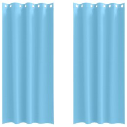 ZASŁONY Z ZASŁONAMI 2 PCS JASNONIEBIESKI 245X 140CM POLIESTER