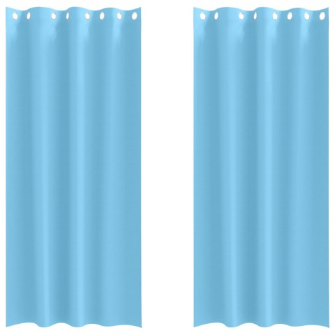 ZASŁONY Z ZASŁONAMI 2 PCS JASNONIEBIESKI 245X 140CM POLIESTER