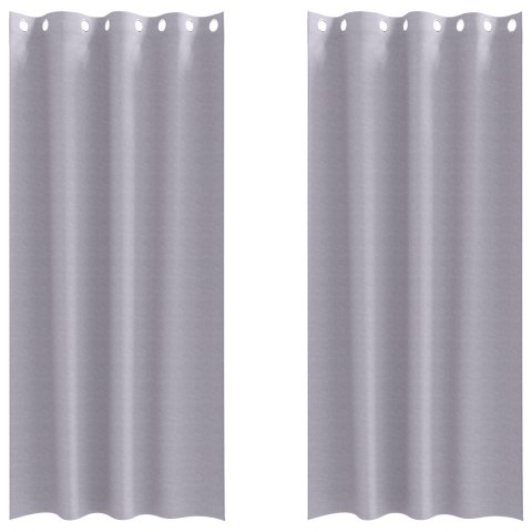 ZASŁONY 2 PCS METALICZNY SZARY 225X 140CM POLIESTER