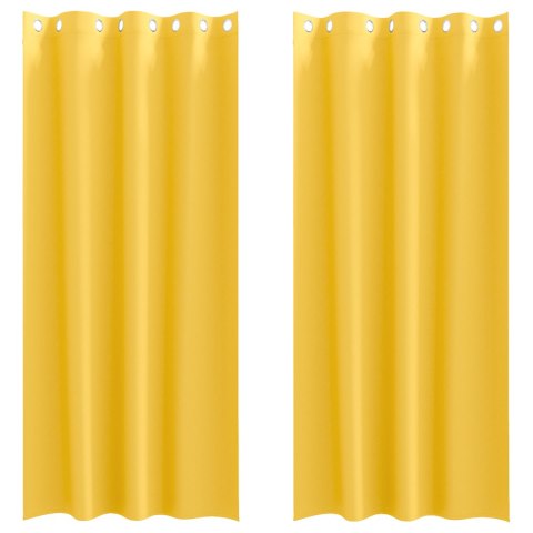 VidaXL Zasłony 2 pcs musztardowo żółty 225 x 140 cm Poliester