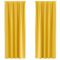VidaXL Zasłony 2 pcs musztardowo żółty 225 x 140 cm Poliester