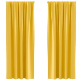 VidaXL Zasłony 2 pcs musztardowo żółty 225 x 140 cm Poliester