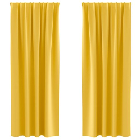 ZASŁONY 2 PCS MUSZTARDOWO ŻÓŁTY 245X 140CM POLIESTER