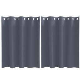 ZASŁONY Z ZASŁONAMI 2 PCS ANTRACYTOWY 140X 140CM POLIESTER