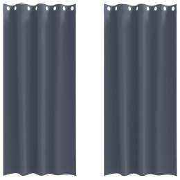 ZASŁONY Z ZASŁONAMI 2 PCS ANTRACYTOWY 260X 140CM POLIESTER