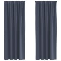 ZASŁONY Z ZASŁONAMI 2 PCS ANTRACYTOWY 260X 140CM POLIESTER