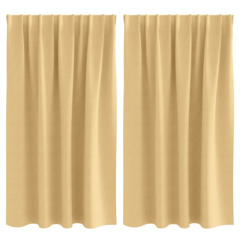 ZASŁONY Z ZASŁONAMI 2 PCS BEŻOWY 140X 140CM POLIESTER