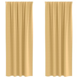 ZASŁONY Z ZASŁONAMI 2 PCS BEŻOWY 245X 140CM POLIESTER