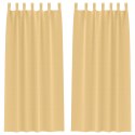 ZASŁONY Z ZASŁONAMI 2 PCS BEŻOWY 245X 140CM POLIESTER