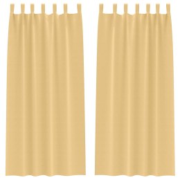 ZASŁONY Z ZASŁONAMI 2 PCS BEŻOWY 245X 140CM POLIESTER