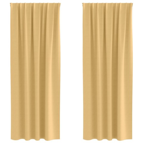 ZASŁONY Z ZASŁONAMI 2 PCS BEŻOWY 260X 140CM POLIESTER