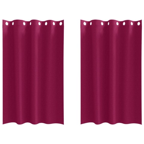 VidaXL Zasłony z zasłonami 2 pcs Czerwone wino 175 x 140 cm Poliester