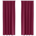 VidaXL Zasłony z zasłonami 2 pcs Czerwone wino 225 x 140 cm Poliester