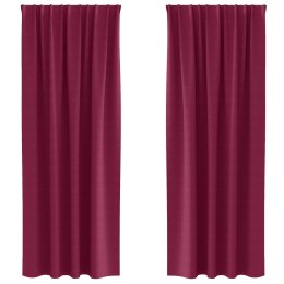 ZASŁONY Z ZASŁONAMI 2 PCS CZERWONE WINO 245X 140CM POLIESTER