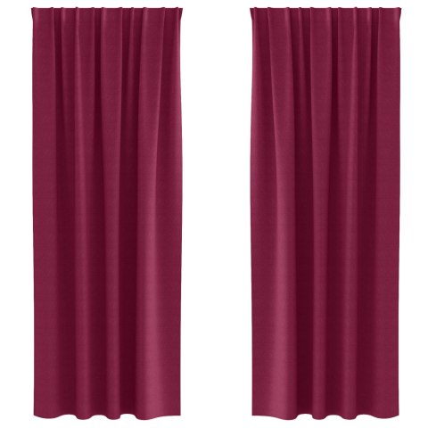 ZASŁONY Z ZASŁONAMI 2 PCS CZERWONE WINO 245X 140CM POLIESTER