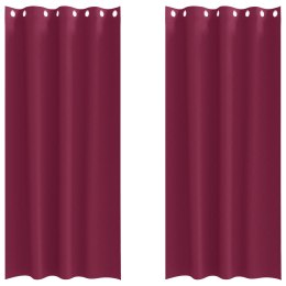 ZASŁONY Z ZASŁONAMI 2 PCS CZERWONE WINO 260X 140CM POLIESTER