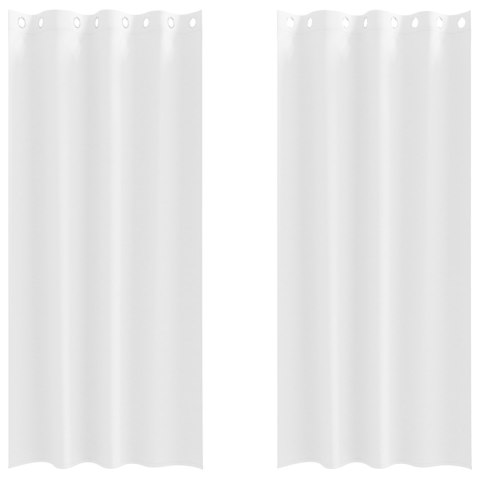 ZASŁONY Z ZASŁONAMI 2 PCS CZYSTA BIEL 225X 140CM POLIESTER